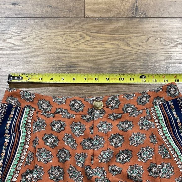 Anthropologie Elevenses Pants Womens 6 Print Wide Leg Palazzo Medallion Boho - Picture 12 of 15
